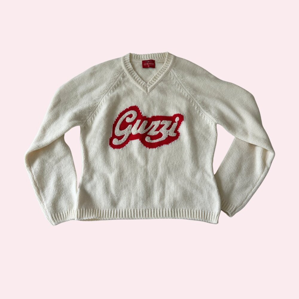 Vintage Moto Guzzi V-Neck Sweater Size Small